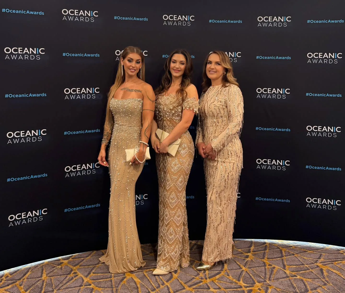 Mariola Kotynska celebrating the Aesthetics Expert of the Year title at the Oceanic Awards gala in Dublin, 2026